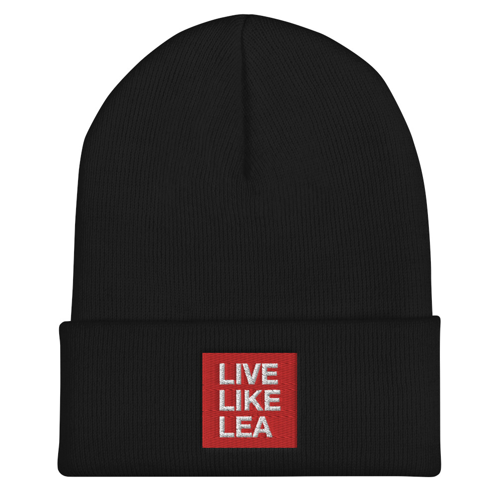 Live Like Lea Folded Beanie | mockup_Front_Flat_Black.jpg