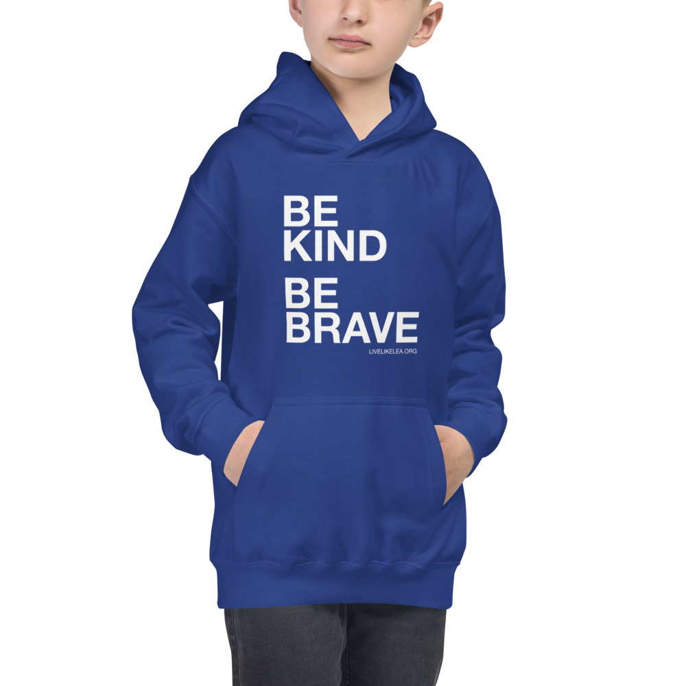 BE KIND BE BRAVE - Hoodie - (YOUTH) | mockup_Front_Boys_Royal-Blue.jpg