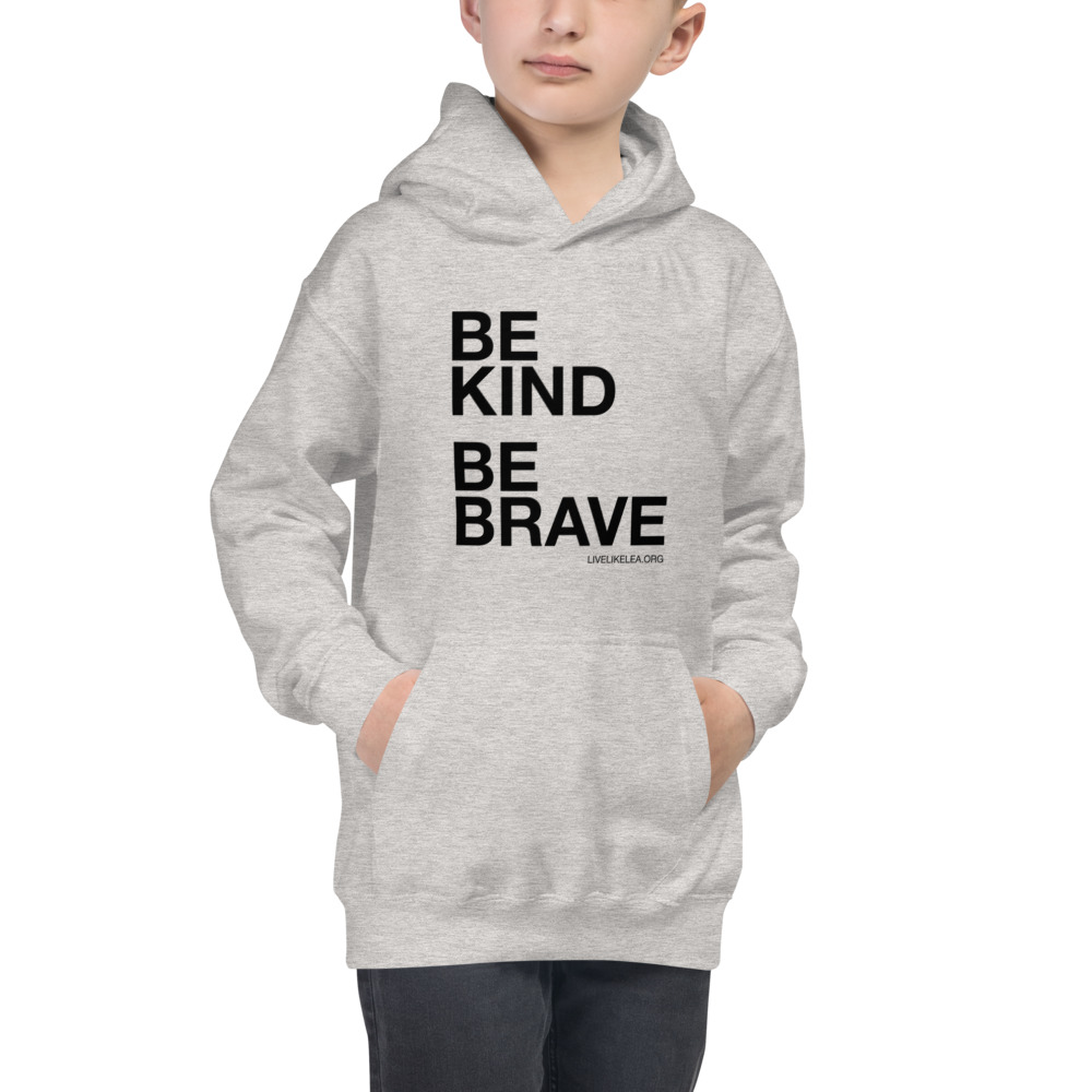 BE KIND BE BRAVE - Hoodie - (YOUTH) | mockup_Front_Boys_Heather-Grey.jpg