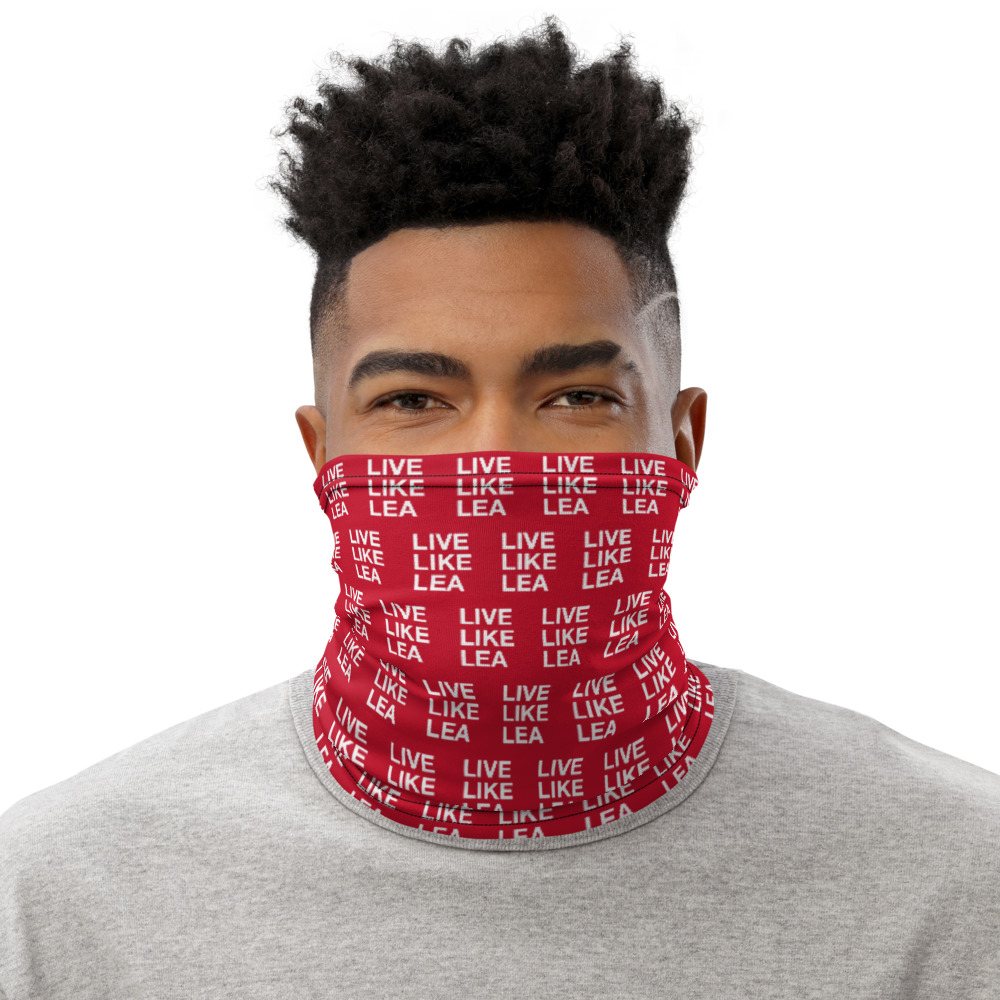 Live Like Lea Neck Gaiter | all-over-print-neck-gaiter-white-front-604e686560f57.jpg